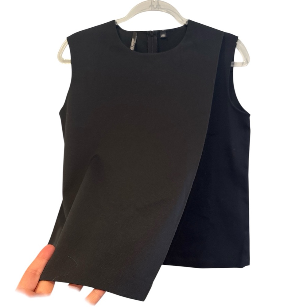 Neil Barrett Black Asymmetrical Structure Top Sleeveless Minimalist Deisgner